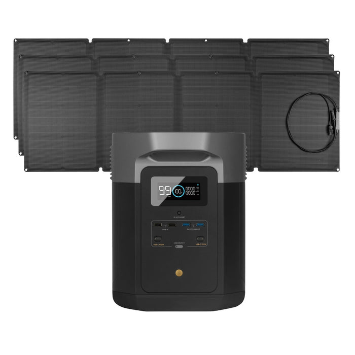 EcoFlow DELTA Max Solar Generator + 3 x 110W Solar Panels - Grassroots Greenhouses