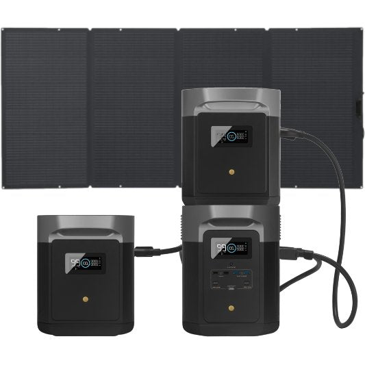 EcoFlow DELTA Max Solar Generator with 2 Extra Batteries + 1 x