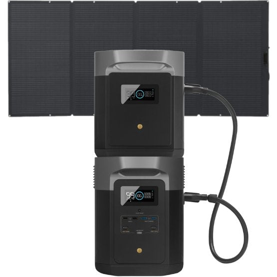 EcoFlow DELTA Max Solar Generator with Extra Battery + 1 x 400W Solar Panel - Grassroots Greenhouses
