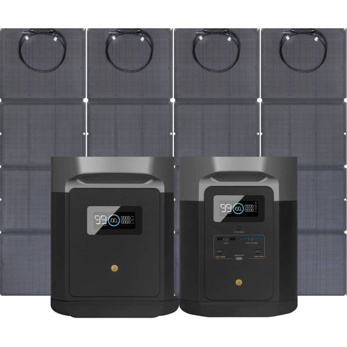 EcoFlow DELTA Max Solar Generator with Extra Battery + 4 x 110W Solar Panels - Grassroots Greenhouses