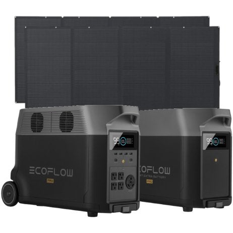 EcoFlow DELTA Pro Solar Generator with Extra Battery + 2 x 400w Solar Panel - Grassroots Greenhouses