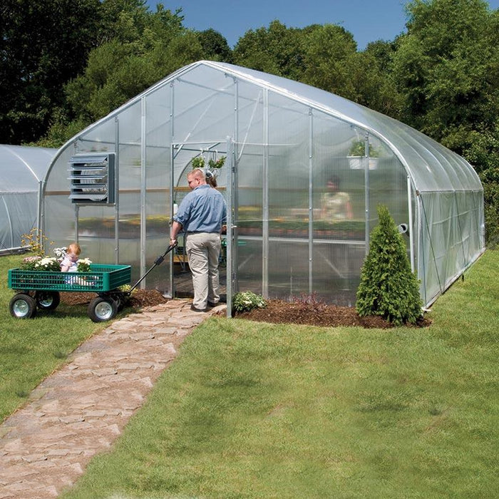 GrowSpan Gothic Pro Greenhouse - 14'W x 9'6"H x 16'L Drop-Down Sides - Grassroots Greenhouses